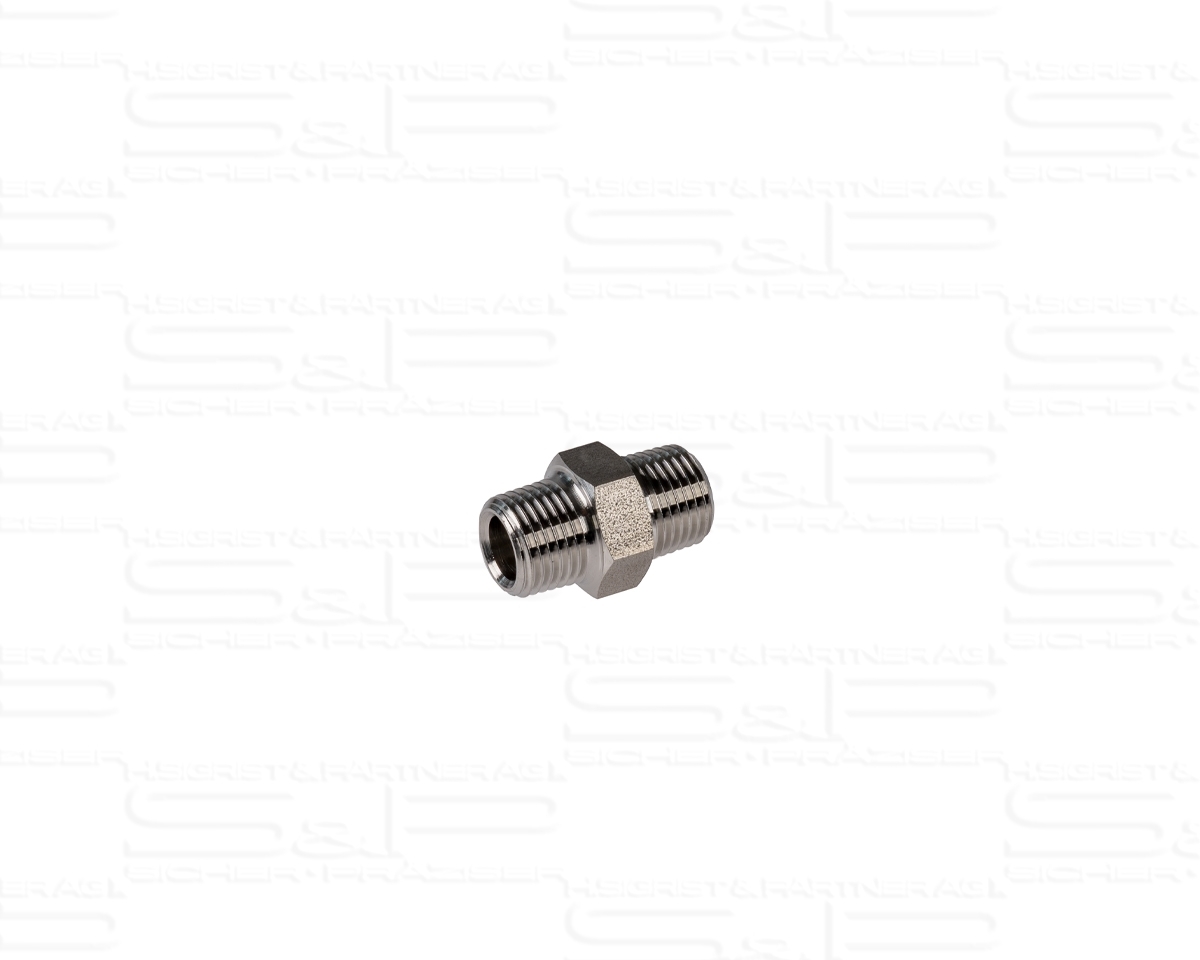 Adattatore filettato INOX, R1/8" (m.) R1/8" (m.)